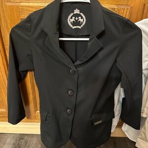 Kids Black Blazer with Crest Emblem